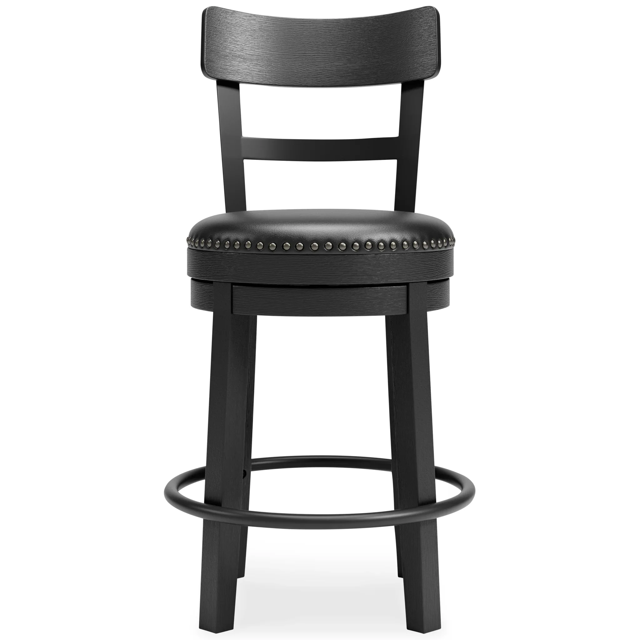 Valebeck - Black - Uph Swivel Barstool - Image 3