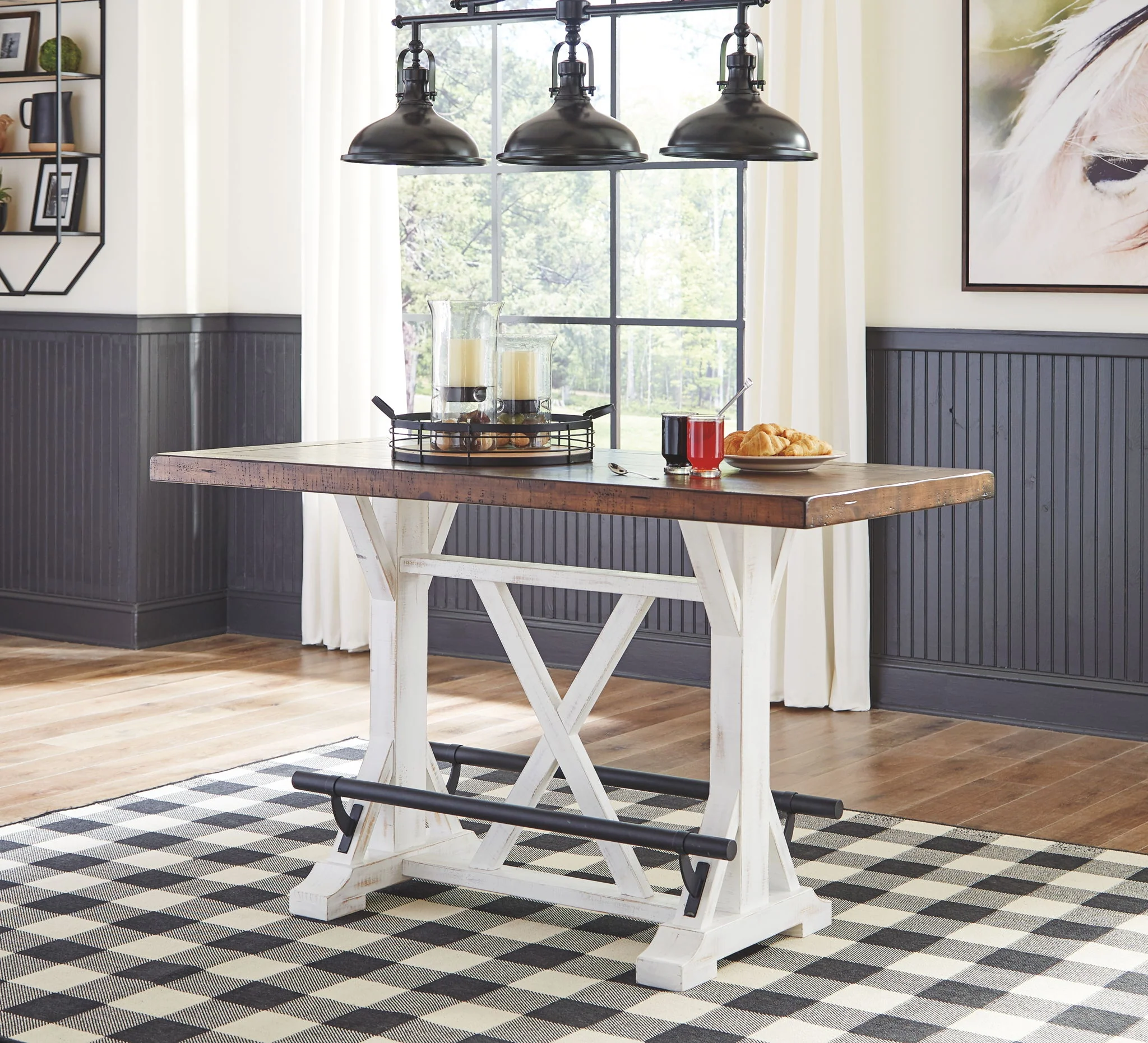 Valebeck - White - 5 Pc. - Counter Table, 4 Upholstered Barstools - Image 2