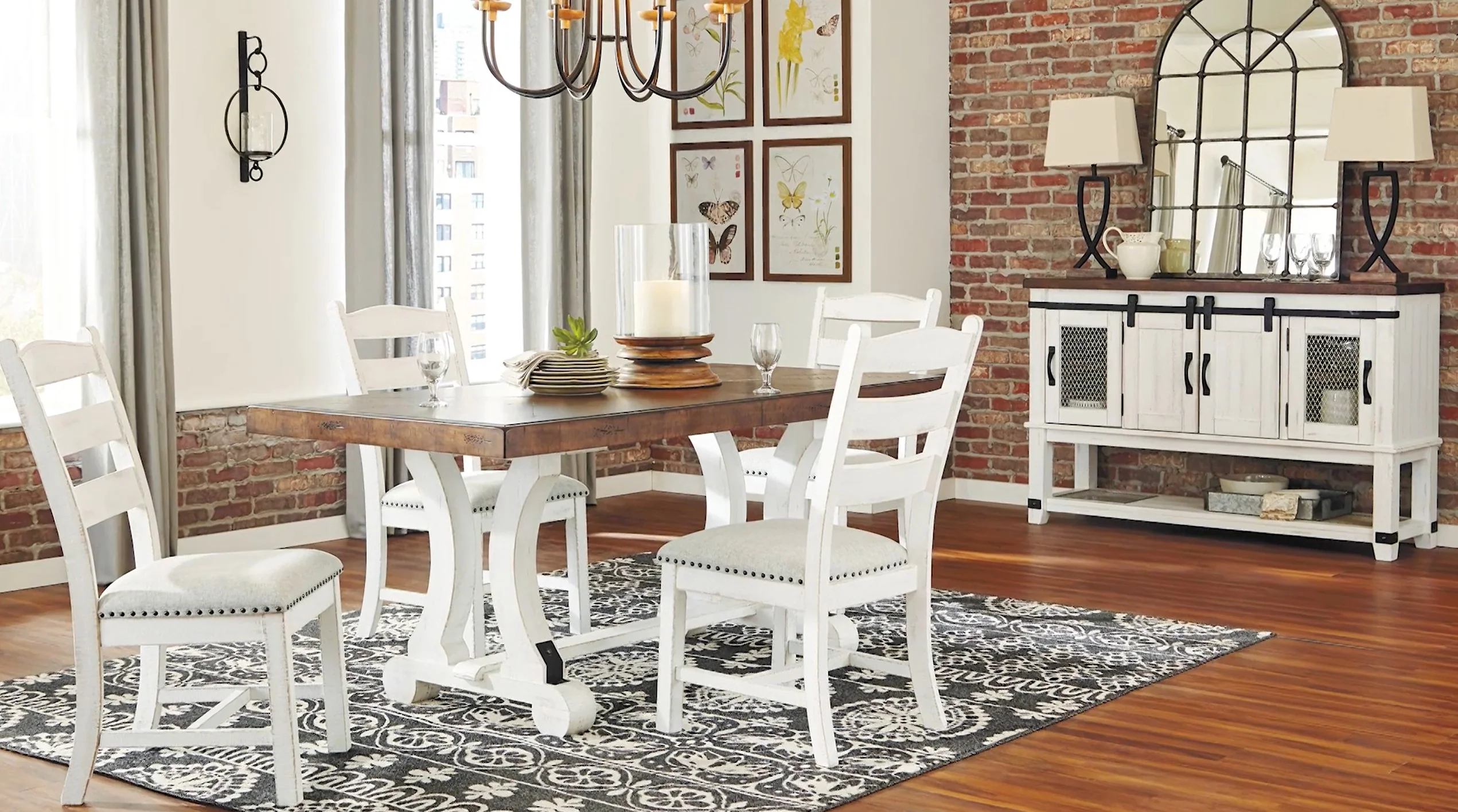 Valebeck - White / Brown - Rectangular Dining Room Table - Image 2