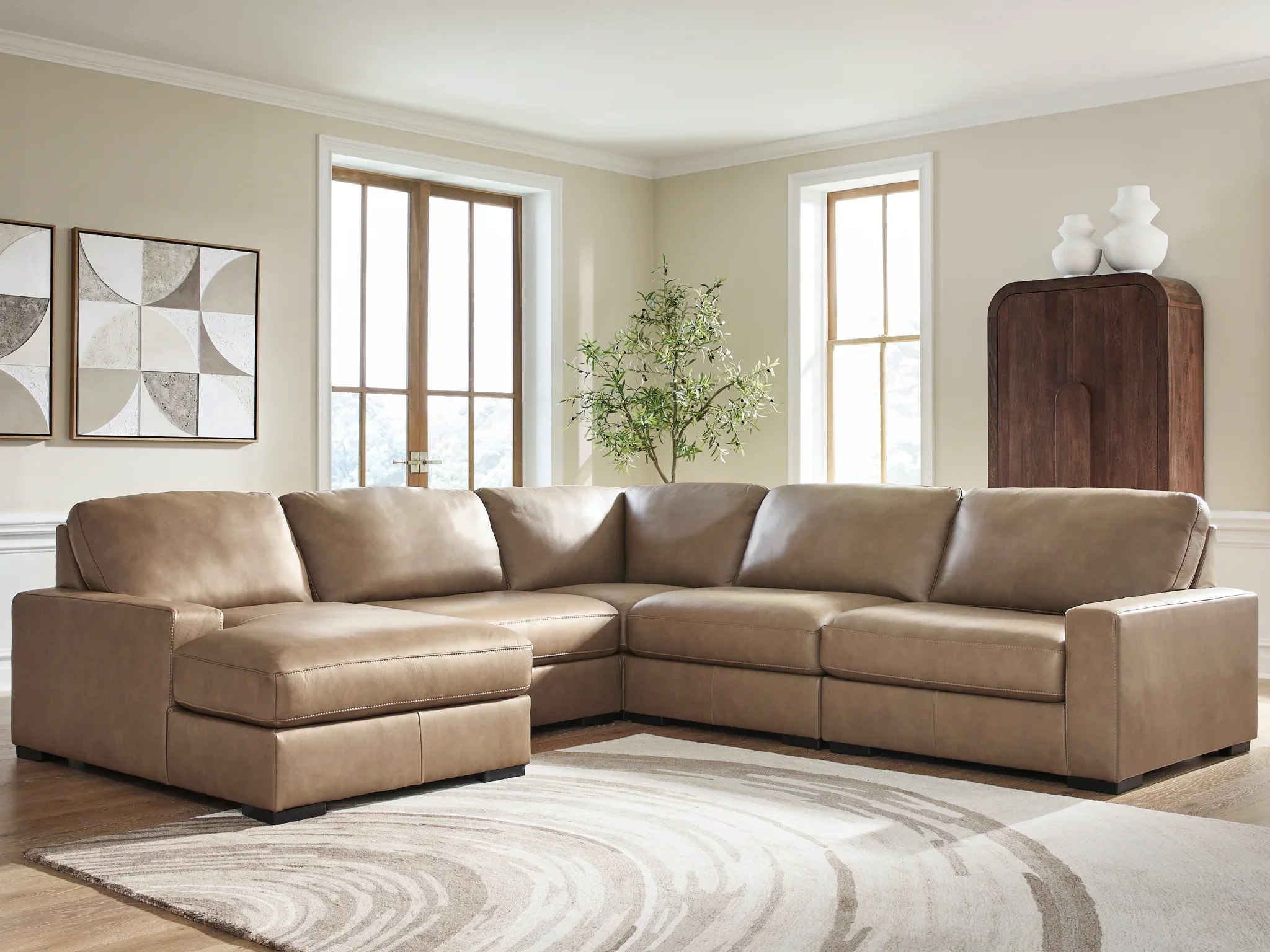 Veronella - 5-Piece Sectional With LAF Corner Chaise - Sahara - Image 2