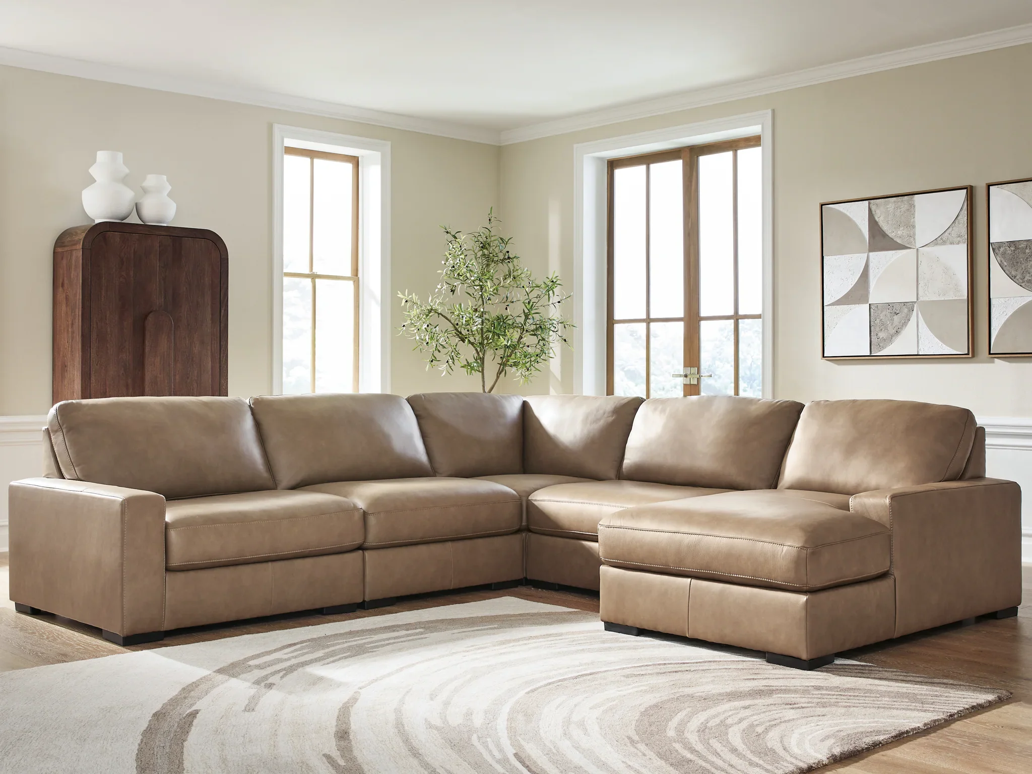 Veronella - 5-Piece Sectional With RAF Corner Chaise - Sahara - Image 2