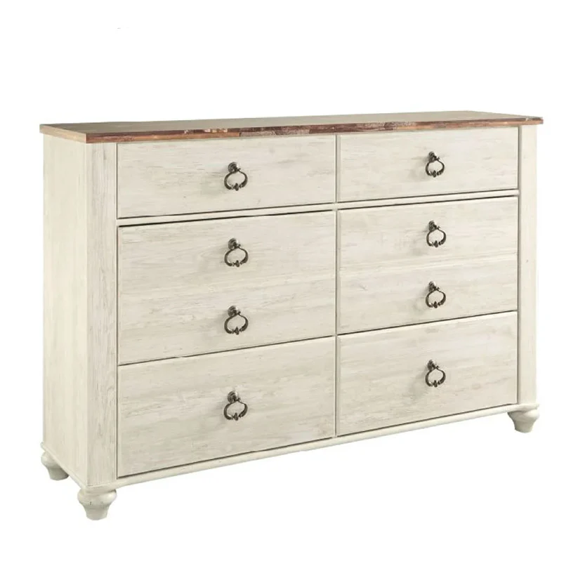Willowton - Brown / Beige / White - Six Drawer Dresser