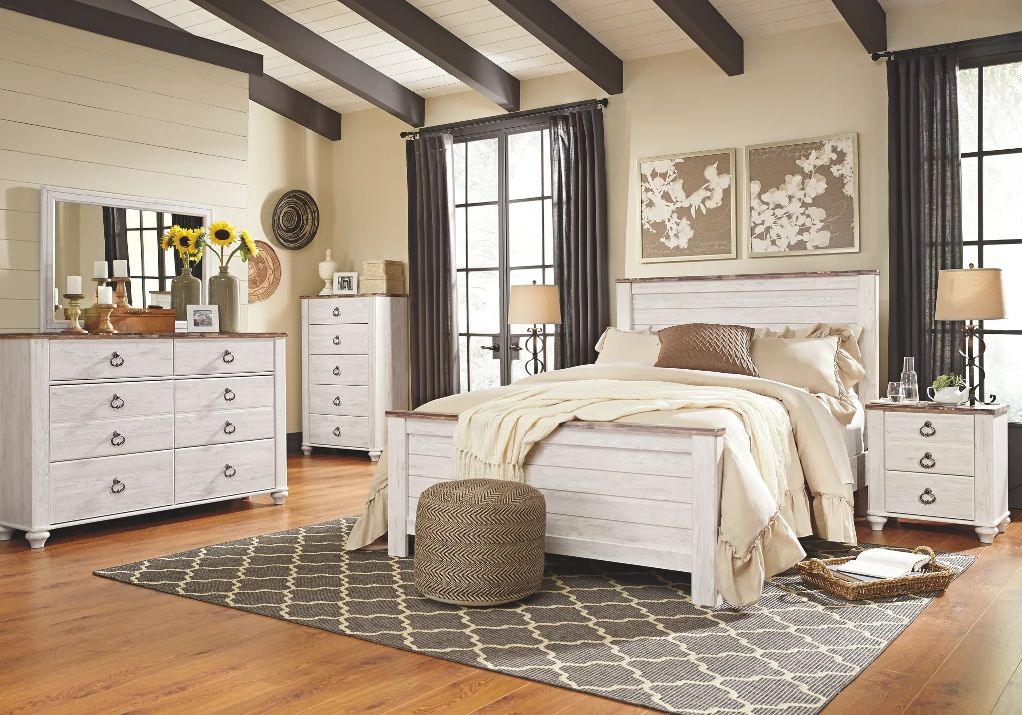 Willowton - Brown / Beige / White - Six Drawer Dresser - Image 4