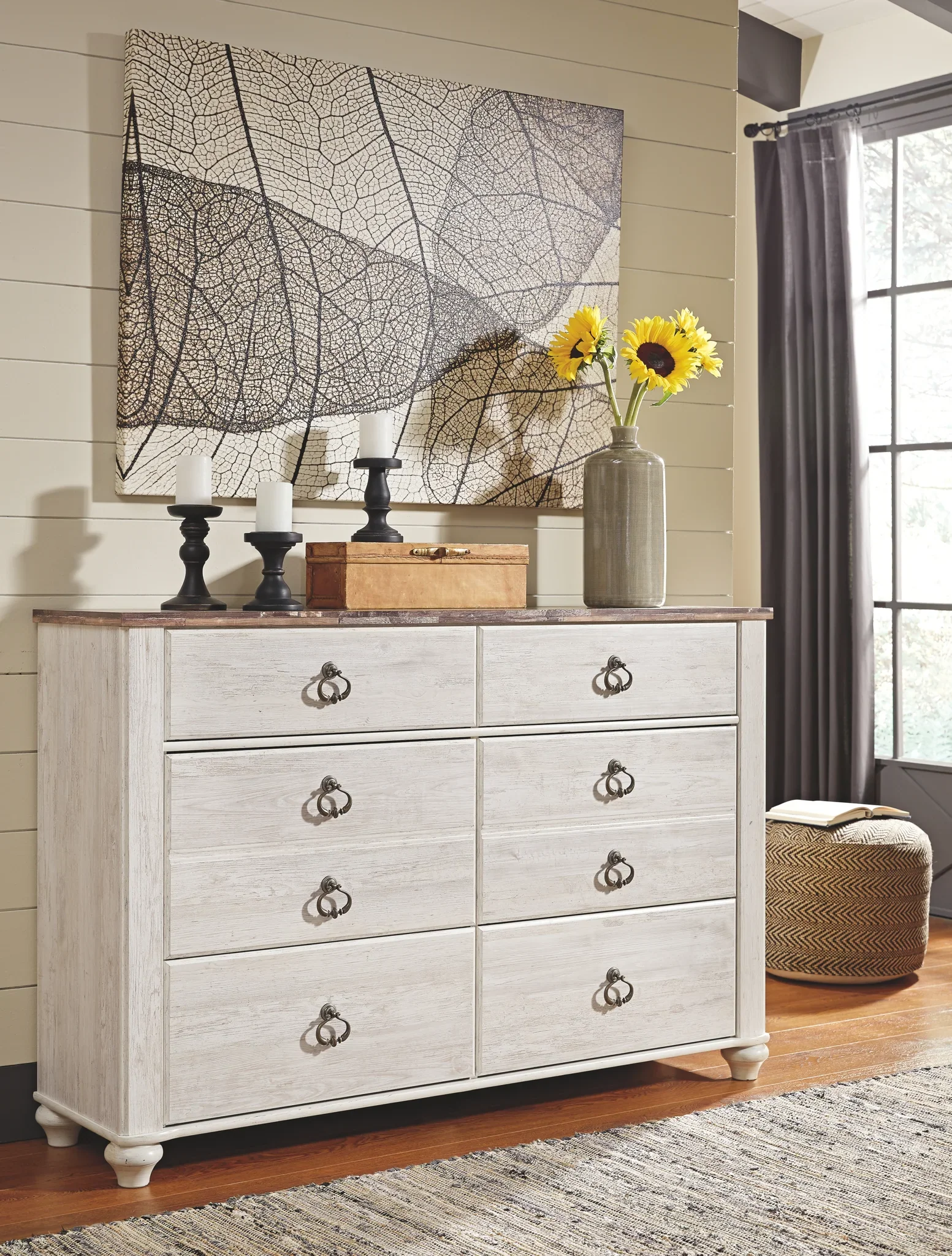 Willowton - Brown / Beige / White - Six Drawer Dresser - Image 5
