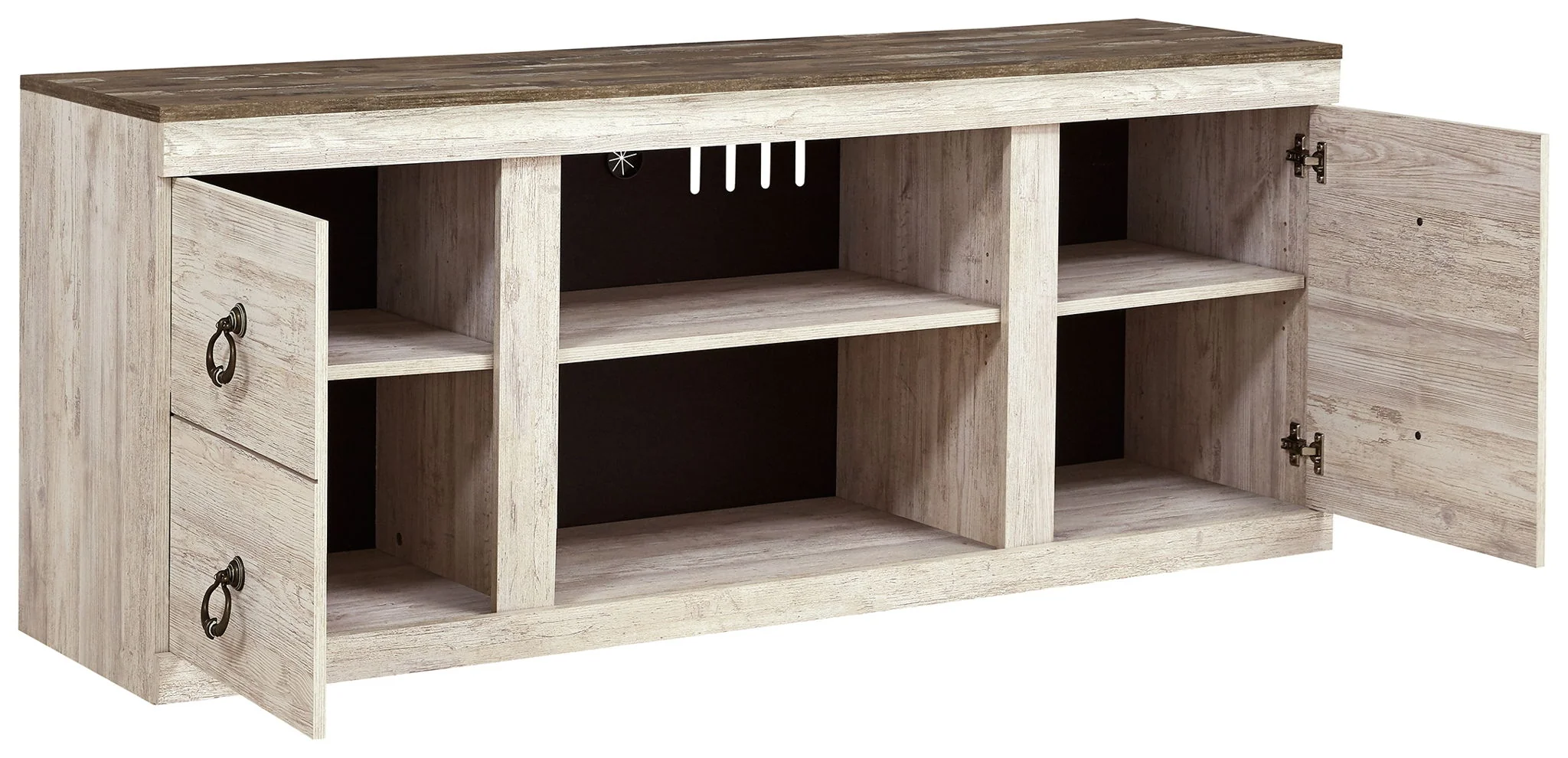 Willowton - Brown Light - TV Stand W/Fireplace Option - 60" X 14.8" X 24.33" - Image 3
