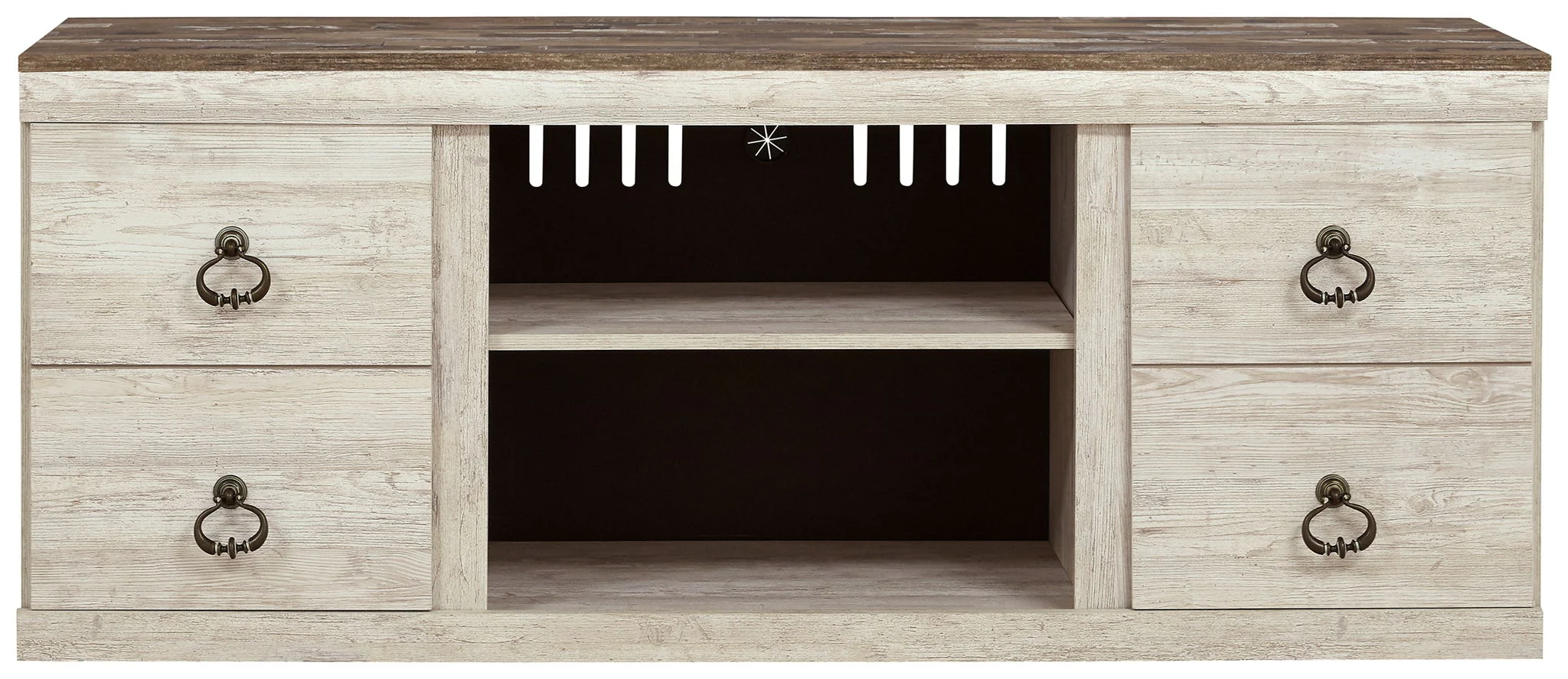 Willowton - Brown Light - TV Stand W/Fireplace Option - 60" X 14.8" X 24.33" - Image 4
