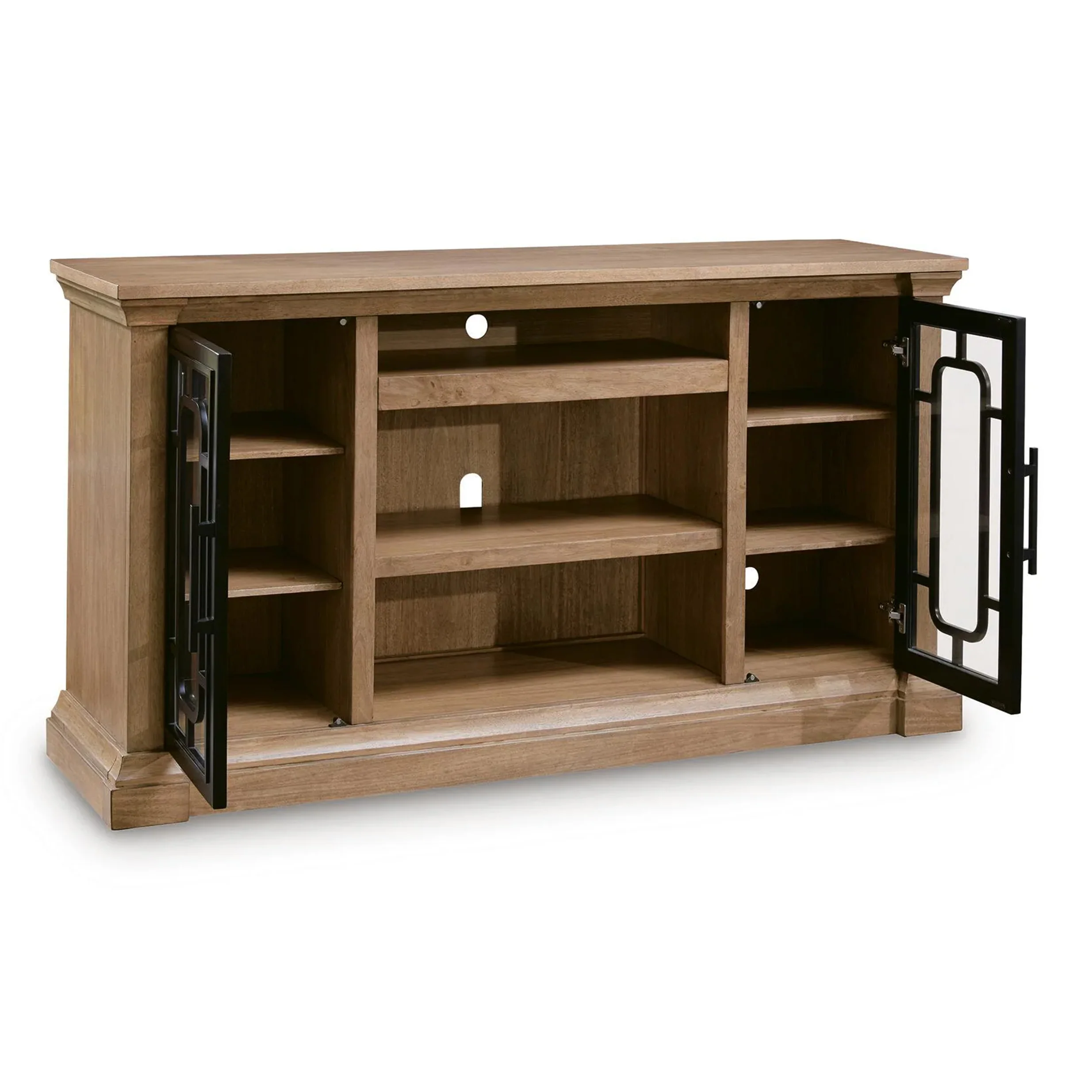 Wittenmyer - XL TV Stand With Fireplace Option - Natural / Black