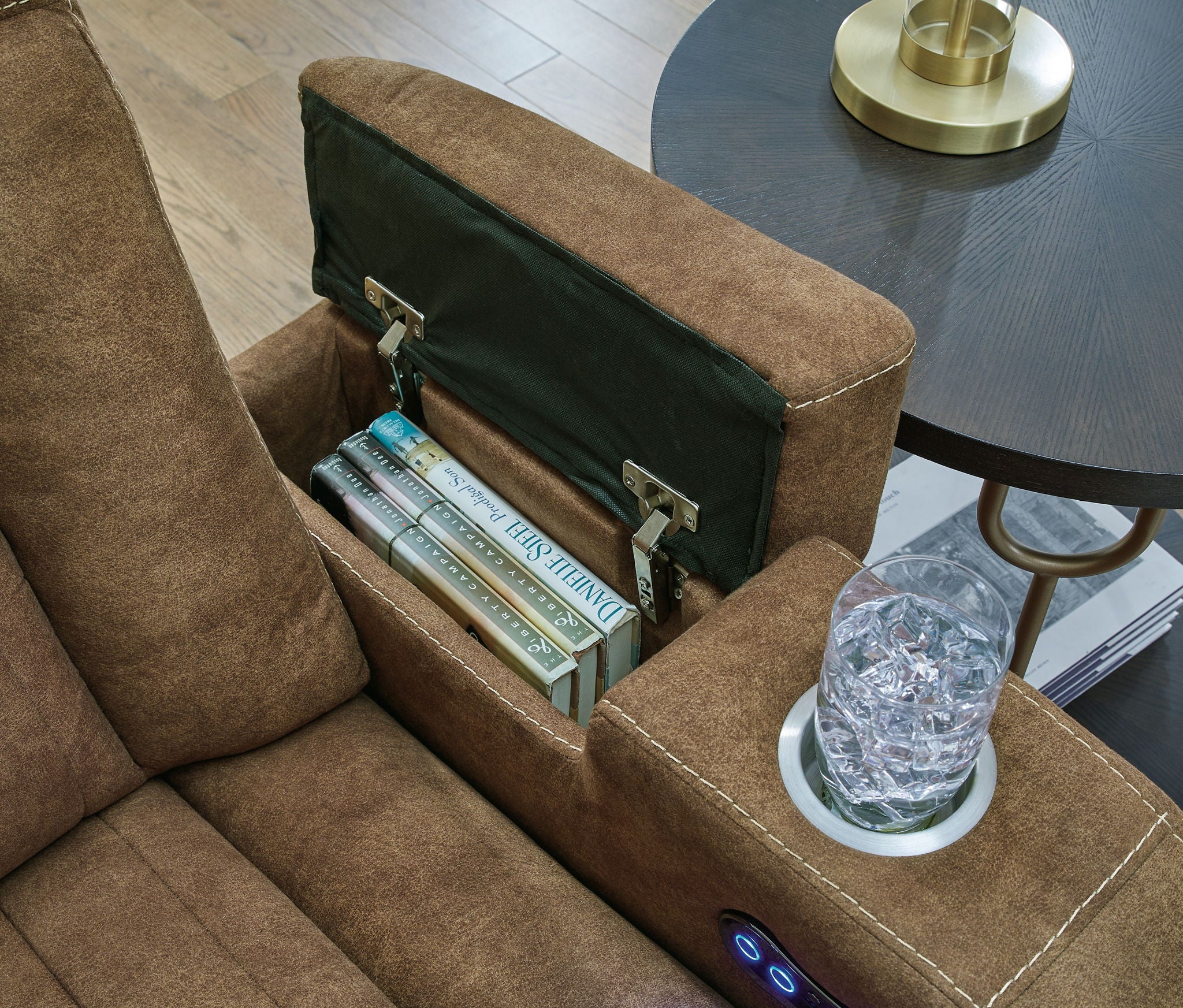 Wolfridge - Brindle - Power Reclining Loveseat With Console /Adj Hdrst - Image 9