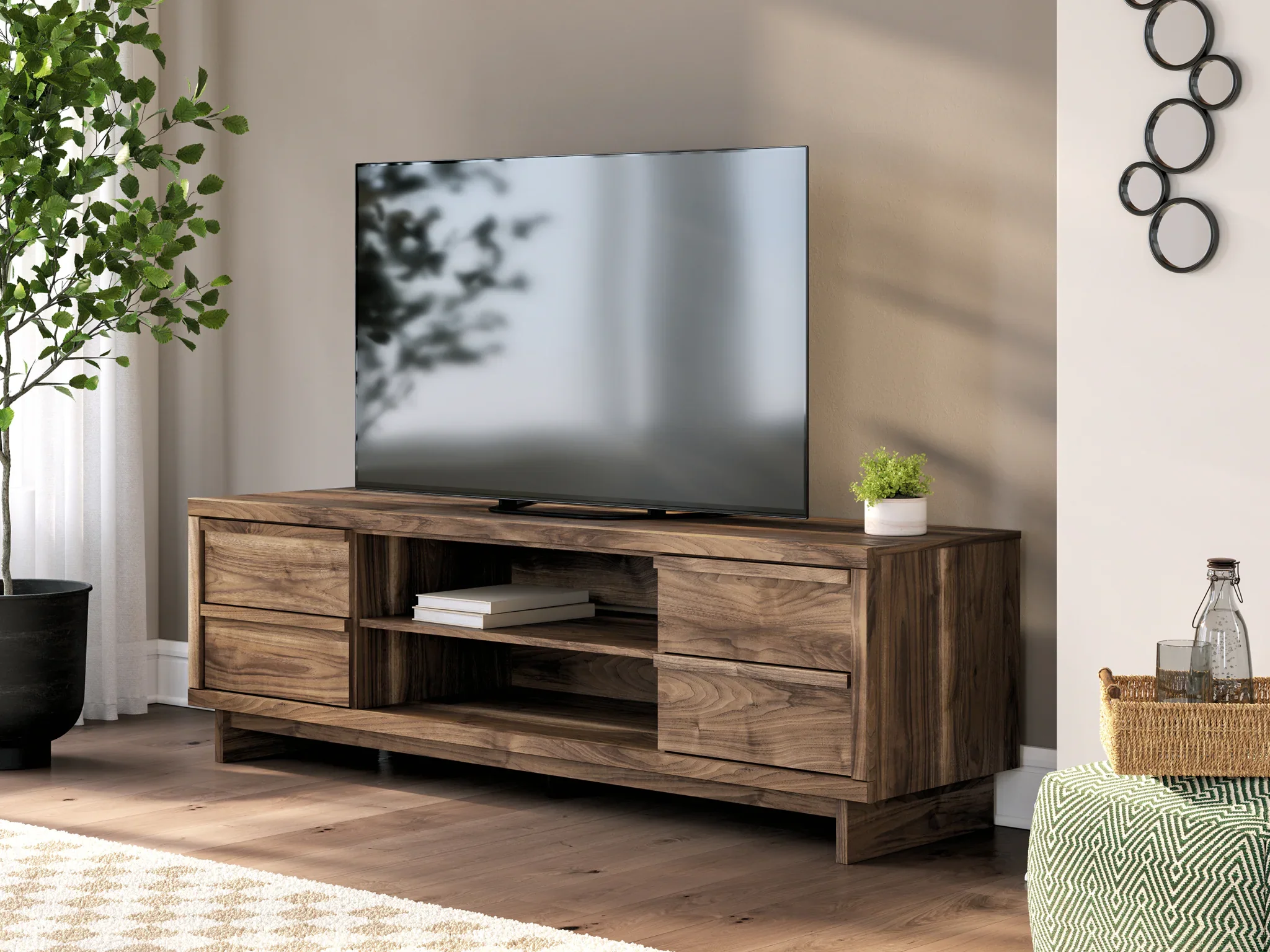 Zadilyn - Brown - XL TV Stand With Fireplace Option - Image 2