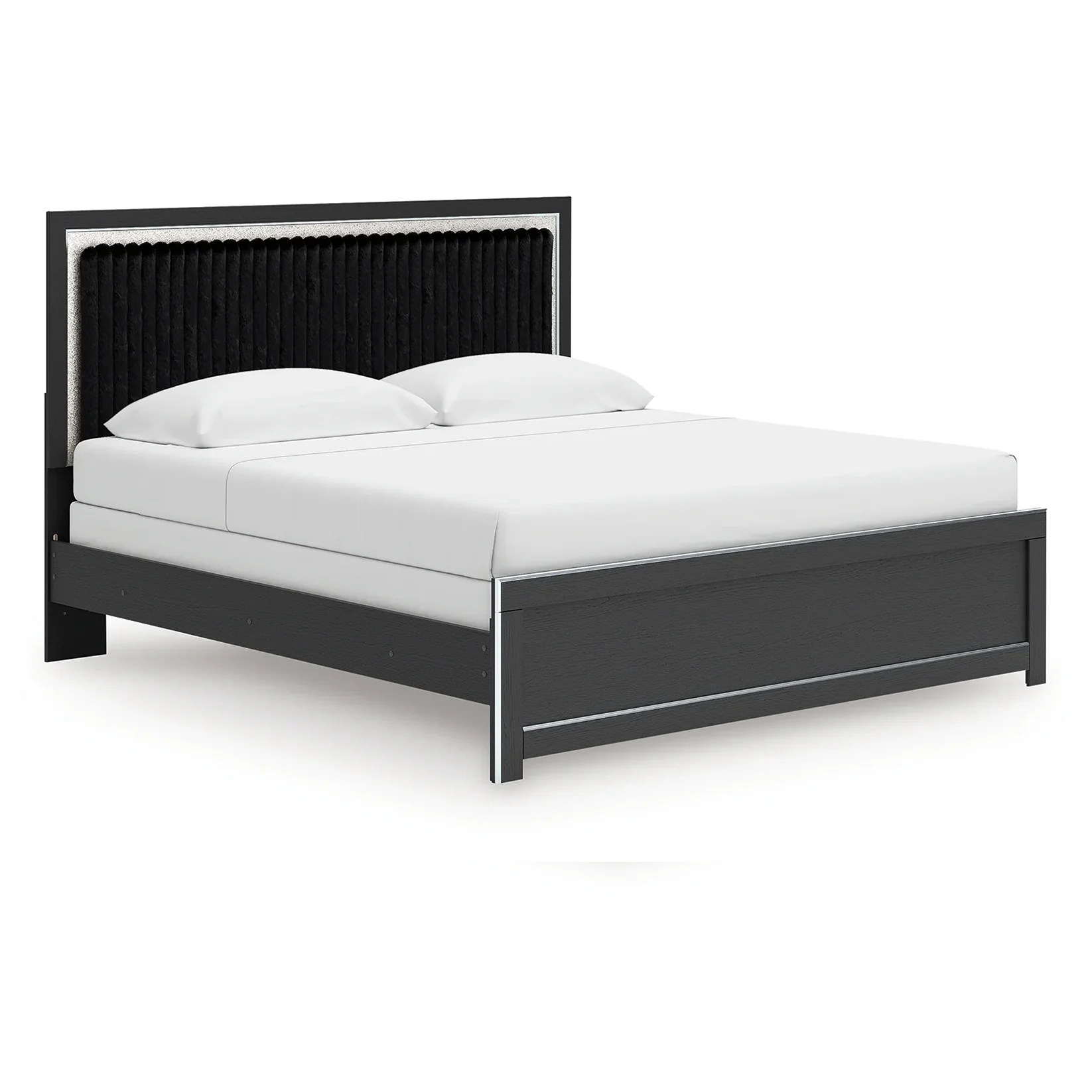 Zuraleus - King Upholstered Panel Bed - Black