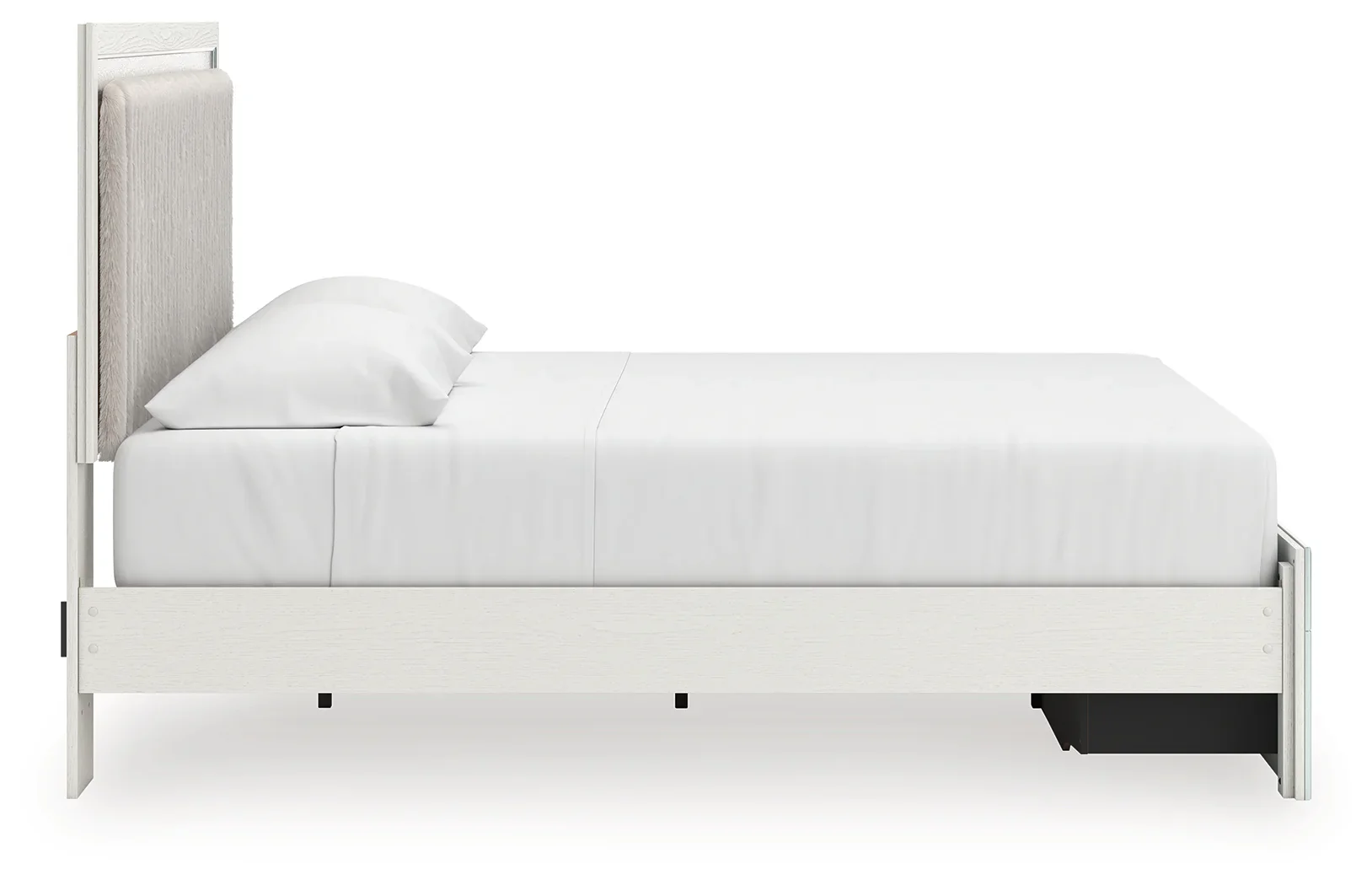 Zuraleus - King Upholstered Panel Platform Storage Bed - White - Image 4
