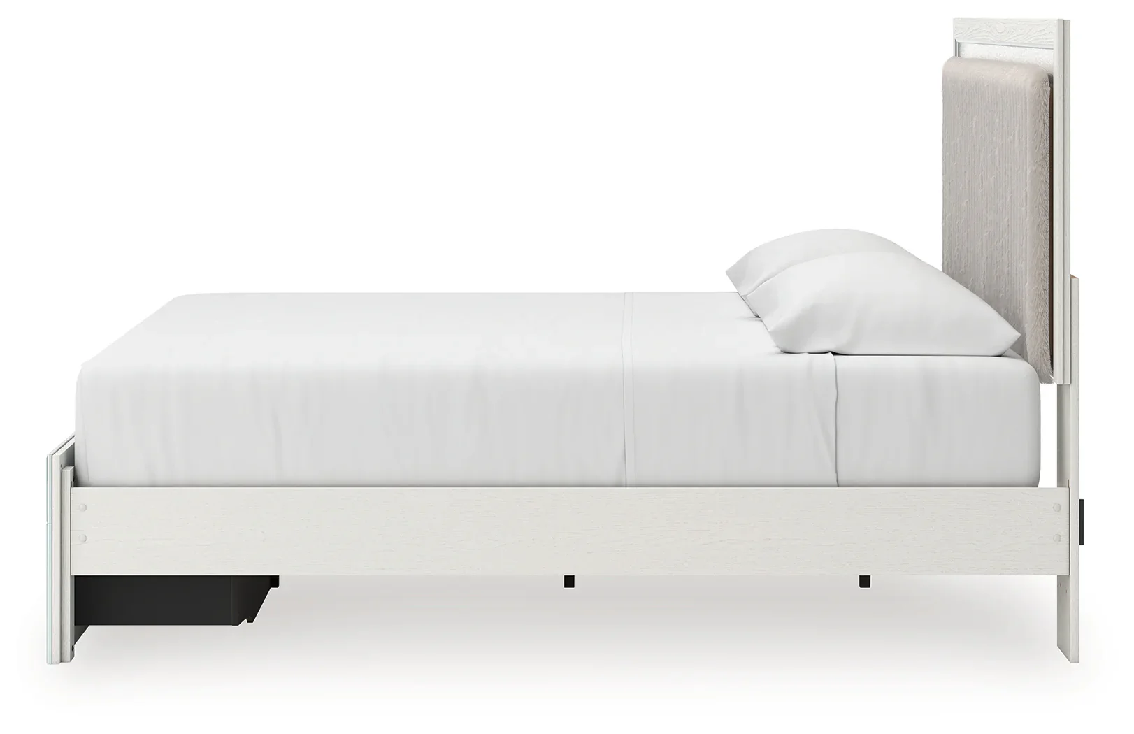 Zuraleus - King Upholstered Panel Platform Storage Bed - White - Image 6