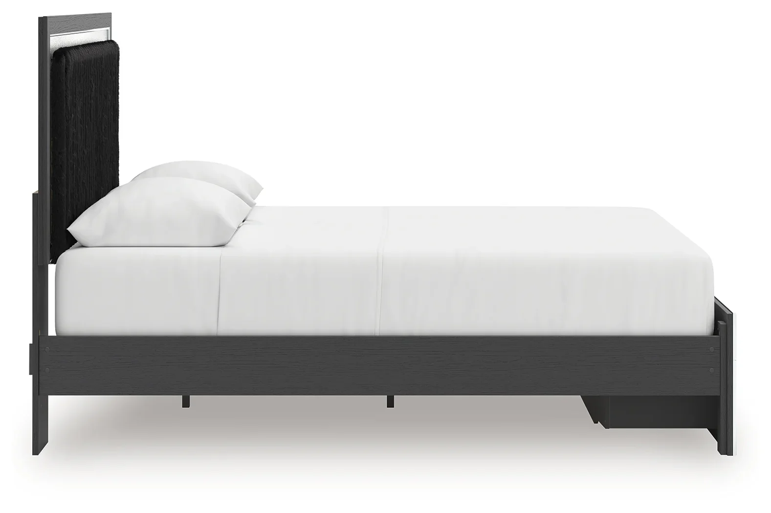 Zuraleus - Queen Upholstered Panel Platform Storage Bed - Black - Image 9