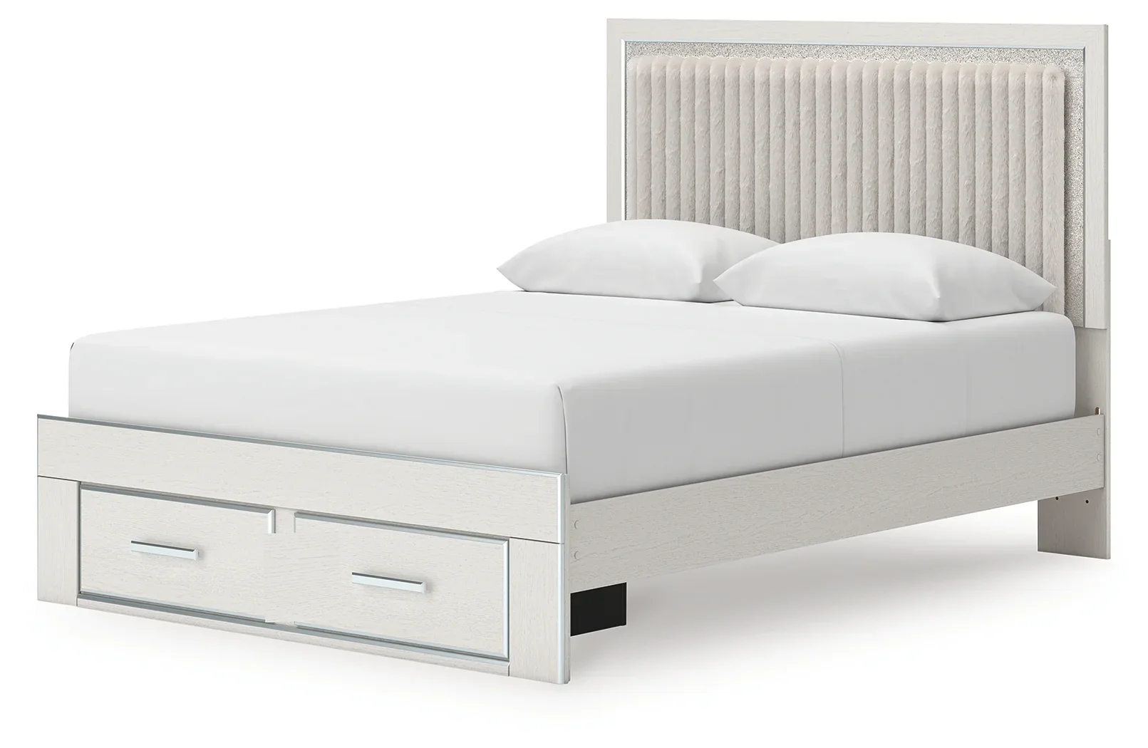 Zuraleus - Queen Upholstered Panel Platform Storage Bed - White - Image 5